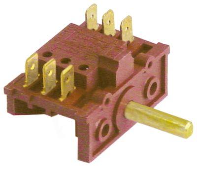 Kamkontakt 16A Skiftesekvens 1-0-2 Akse ø 6x4,6mm Akselængde 23mm Tilslutning Fladstik 6,3 m