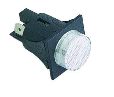 Trykkontakt Indbygningsmål ø25mm hvid 2NO 250V Tilslutning Fladstik 6,3 mm  - 16A