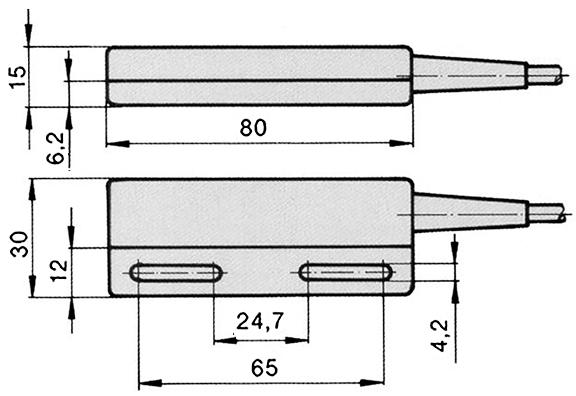 Magnetkontakt 250V 1A Tilslutning Kabel Kabellængde 7500mm L 80mm B 30mm 1CO P maks. 80W