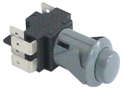 Tryktast Indbygningsmål 20,6x16,4mm grå 2CO 250V Tilslutning Fladstik 6,3 mm  - 16A