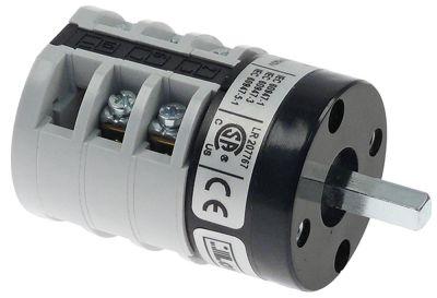 Drejeomskifter 20A Akse ø 5x5mm Akselængde 17mm Tilslutning Skruetilslutning 690V 1-0-2