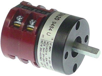Drejeomskifter 20A Akse ø 6x6mm Akselængde 235mm Tilslutning Skruetilslutning 690V 1-2 Stillinger 2