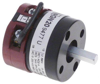 Drejeomskifter 20A Akse ø 5x5mm Akselængde 155mm Tilslutning Skruetilslutning 690V 0-1 Stillinger 2