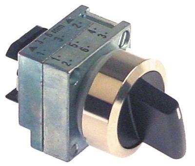 rotary selector mounting measurements ø22mm black latching sequence 0-1