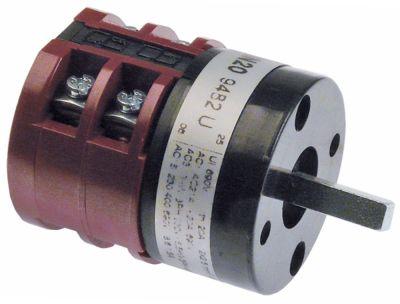 Drejeomskifter 20A Akse ø 6x6mm Akselængde 235mm Tilslutning Skruetilslutning 690V 1-2-start