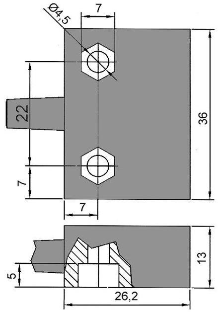 Magnetkontakt 230V 3A Tilslutning Kabel Kabellængde 5500mm L 36mm B 26mm 1NO P maks. 60W