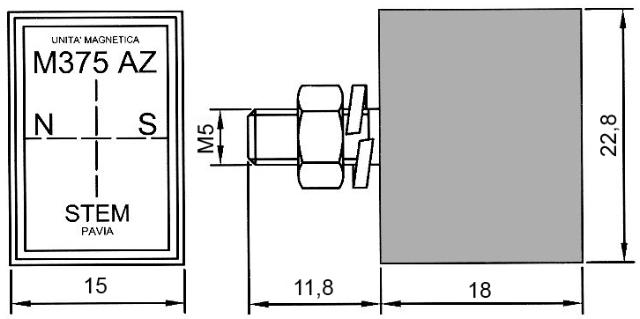 Magnet H 18mm L 23mm B 16mm M5
