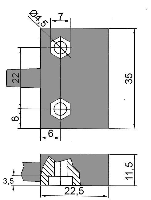 Magnetkontakt 230V 1A 60W L 35mm B 22mm 1NO 152311 Elobau