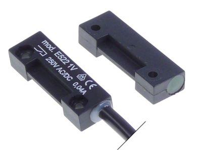 Magnetkontakt 250V 4A Tilslutning Fladstik 6,3 mm Kabellængde 440mm L 40mm B 13mm 1NO med magnet