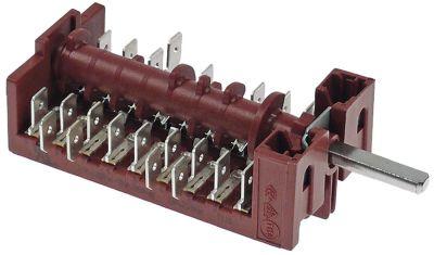 Kamkontakt 16A Skiftesekvens 1-0-2-3-4 Akse ø 6x4,6mm Akselængde 23mm