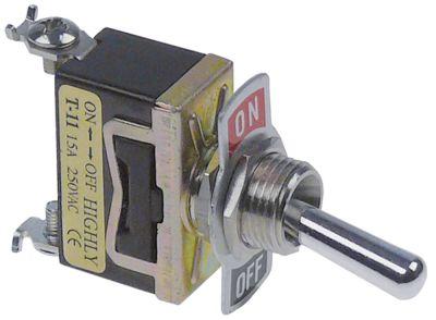 Vippeafbryder 250V 1NO 15A Gevind M12x1 ON-OFF Skruetilslutning