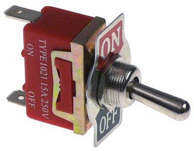 Vippeafbryder 250V 1NO 15A Gevind M12x0,75 ON-OFF Fladstik