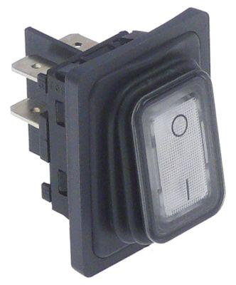 Vippe kontakt 30x22mm Hvid 2NO 250V 16A illuminated 0-I