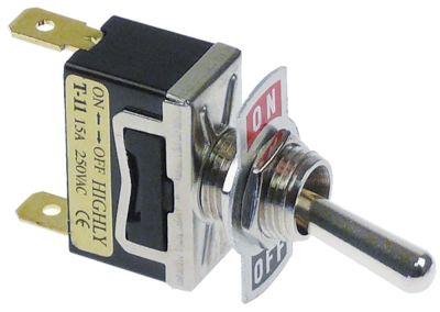 Vippeafbryder 250V 1NO 15A Gevind M12x1 Fladstik 6,3 mm
