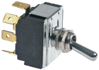 Vippeafbryder 250V 3CO 12A Gevind M12x0,75 med middelstilling ON-OFF-ON Fladstik 6,3 mm