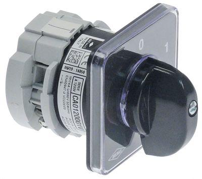 Drejeomskifter 12A Akse ø 5x5mm Akselængde 21mm Tilslutning Skruetilslutning 600V 0-1 Stillinger 2