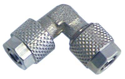 Rørforskruning Messing fornikling Slange ø 4x6mm vinkel
