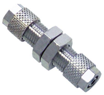 Rørforskruning Messing fornikling Slange ø 6x8mm Gennemgangsform
