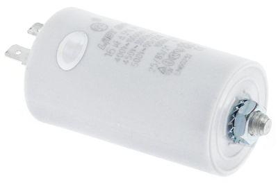 Driftskondensator 425V Plastik M8 Tilslutning Fladstik 6,3 mm ø 35mm L 73mm