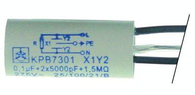 interference suppression filter capacity 0.1µF(X1)+2x5000pF(Y2) 1,5MOhm