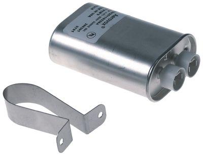 HV-kondensator 115µF 2500V Aluminium Tilslutning Fladstik 6,3 mm H 40mm L 107mm B 66mm