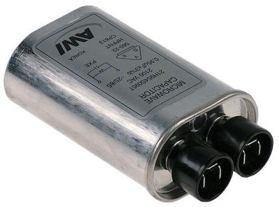 HV-kondensator 95µF 2100V Aluminium Tilslutning Fladstik 6,3 mm H 33mm L 88mm B 52mm