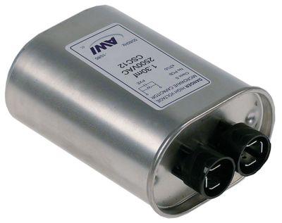 HV-kondensator 13µF 2500V Aluminium Tilslutning Fladstik 6,3 mm Bægerkondensator
