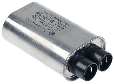 HV-Kondensator 12µF 2100V Aluminium Tilslutning FlFladstik 6,3 mm H 33mm L 100mm B 52mm