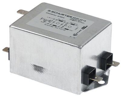 Netfilter Type 5500.2218 250V 50/60Hz Leder 2 med PE Tilslutning F6,3x0,8 L 65mm H 42mm B 50mm