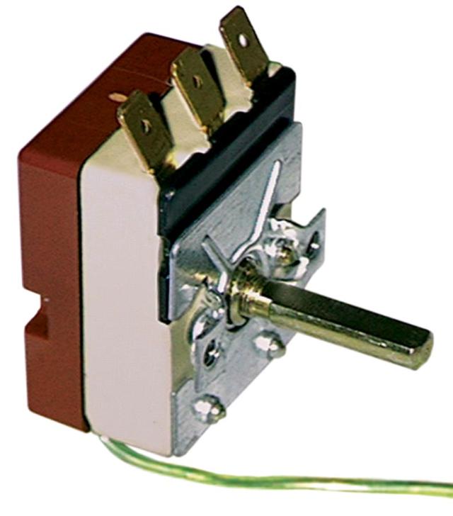 Termostat T.maks. 85°C 1-polet 1CO 16A Føler ø 6mm Føler L 92mm Kapillærrør 3150mm Pakdås