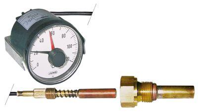 Termostat Arbejdsområde 0-120°C Indbygning ø 60mm Føler L 28mm Føler ø 8mm Pakdåse M10x1 