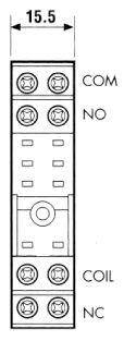 Relæsokkel 250V Italiana Rel 10A Spænding AC Mål 62x36x15mm Producent-nr. ZMEM/5