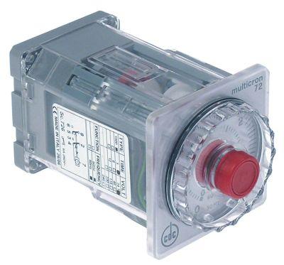 Tidsrelæ CDC Indbygningsmål 65x65mm Tidsområde 0s-30h 2x6A 1800 Sc726 24VAC