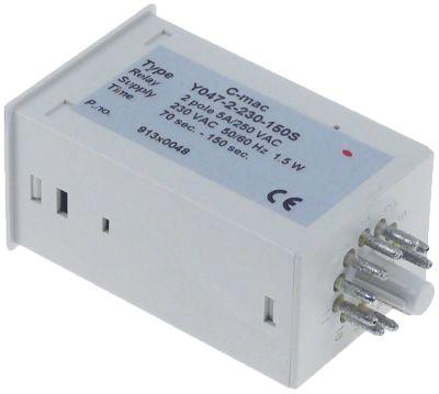 Tidsrelæ 230V Tilslutning Stiktilslutning 11-polet 2CO 5A Y047-2-230-150S Spænding AC 70/150