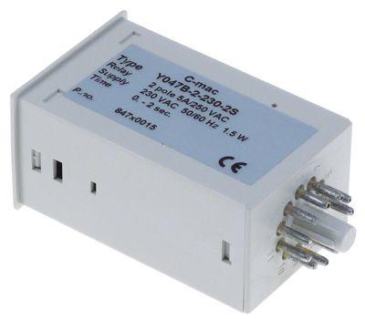 Tidsrelæ 230V Tilslutning Stiktilslutning 11-polet 2CO 5A Y047B-2-230 Spænding AC 400-580sek