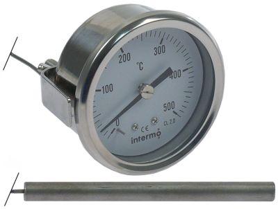 Termometer Kapillærrør 950mm Føler ø 8mm Indbygning ø 60mm T.maks. 500°C Føler L 100mm