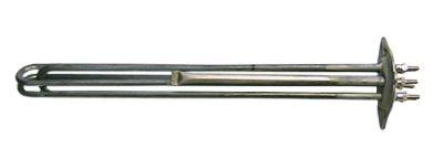 Varmelegeme 4500W 230V L 316mm 3-hulsflange Tilslutning M4 Rør ø 63mm VK 3 LA 62mm H 34mm