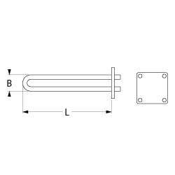 heating element 2500W 220V heating circuits 1L 375mm W 32mm H 28mm thermostat sleeves ø 10mm
