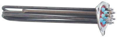 Varmelegeme 4500W 230/400V L 307mm 3-hulsflange Tilslutning M5 Rør ø 85mm VK 3 LA 74mm H 36mm