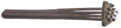 Varmelegeme 3750W 220V L 315mm 3-hulsflange Tilslutning Fladstik 6,3 mm Rør ø 81mm VK 3