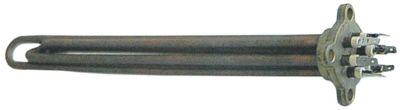 Varmelegeme 4000W 230V L 350mm Firkantflange Tilslutning Fladstik 6,3 mm Rør ø 8mm VK 3 LA 43mm