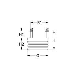 Varmelegeme 1400W 230V H1 18mm H2 42mm 2-huls fastgørelse Tilslutning M3 Gevind 1/4