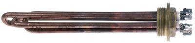 Varmelegeme 3000W 230/400V L 238mm Skrueflange Tilslutning Fladstik 6,3 mm Gevind 1¼