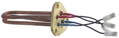 Varmelegeme 1000W 230V L 150mm 3-hulsflange Rør ø 8mm VK 2 LA 52mm H 26mm Indbygning ø 40mm