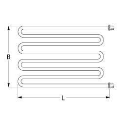 Varmelegeme 1700W 230V L 235mm Salamander 2-huls fastgørelse Tilslutning M4 Gevind M12x1