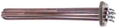 Varmelegeme 3750-4500W 220-240V L 380mm 3-hulsflange Tilslutning Fladstik 6,3 mm