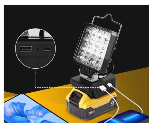 LED arbejdslampe til Milwaukee 18V batteri