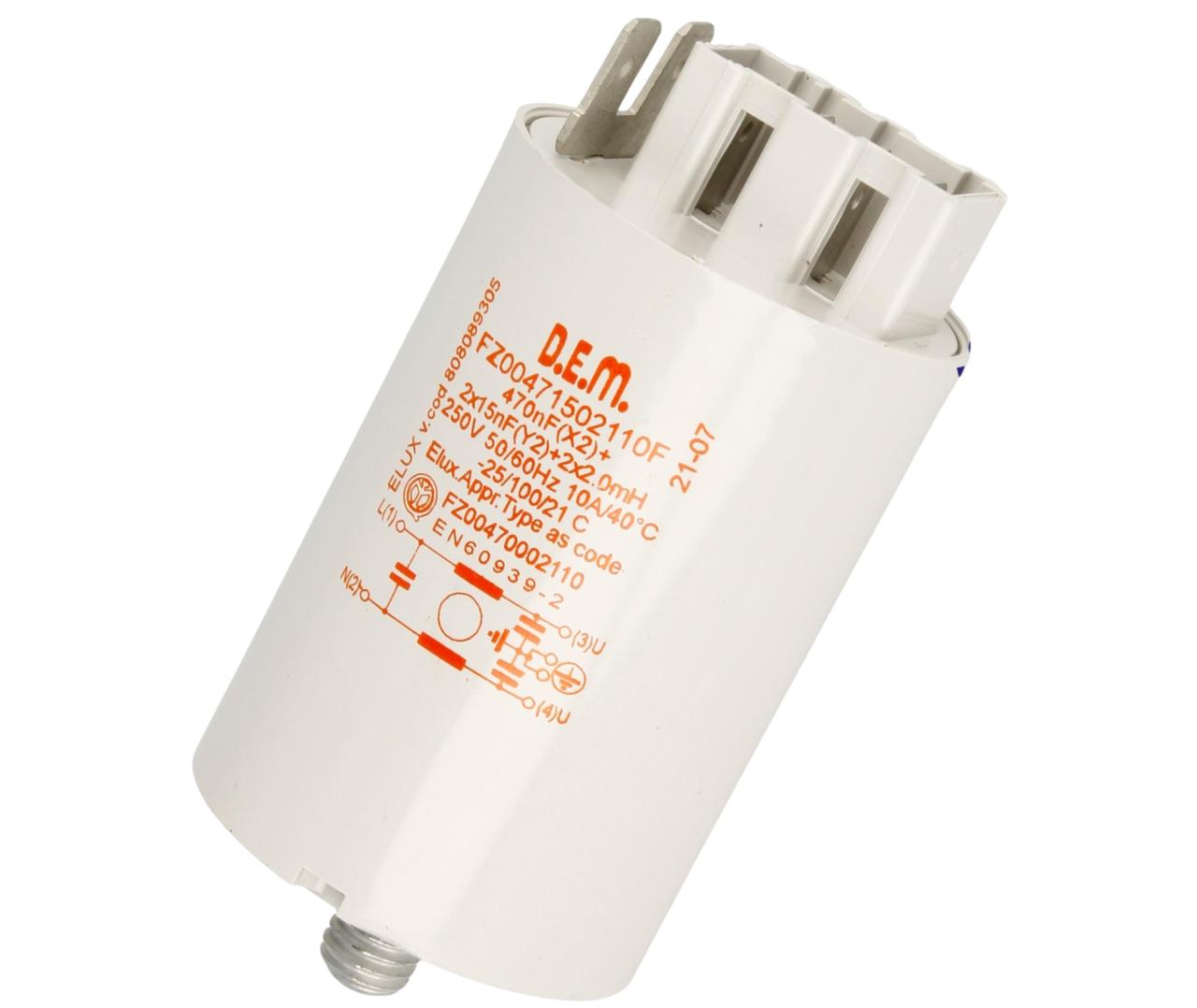 Kondensator 0,47µF(X2) + 2x0,015µF(Y2) + 2x2,0mH