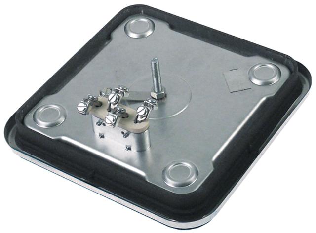 Kogeplade Mål 220x220mm 2000W 230V Tilslutning 4 skrueklemmer med overløbskant