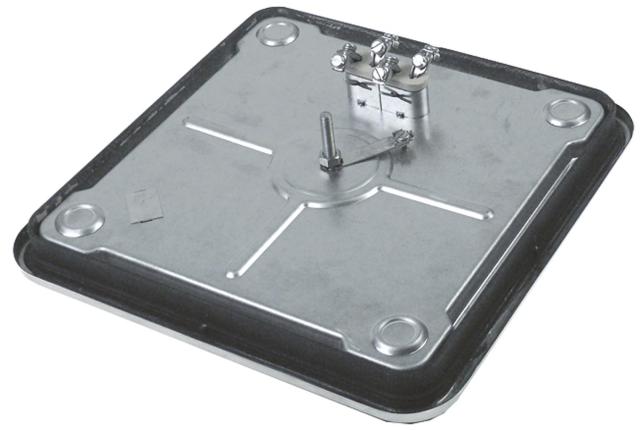 Kogeplade Mål 300x300mm 3000W 230V Tilslutning 4 skrueklemmer med overløbskant
